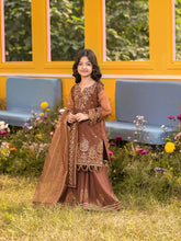 Hania’s Eid Twinning Charm by Mona – Chocolate Chikankari Sharara Suit HEC14