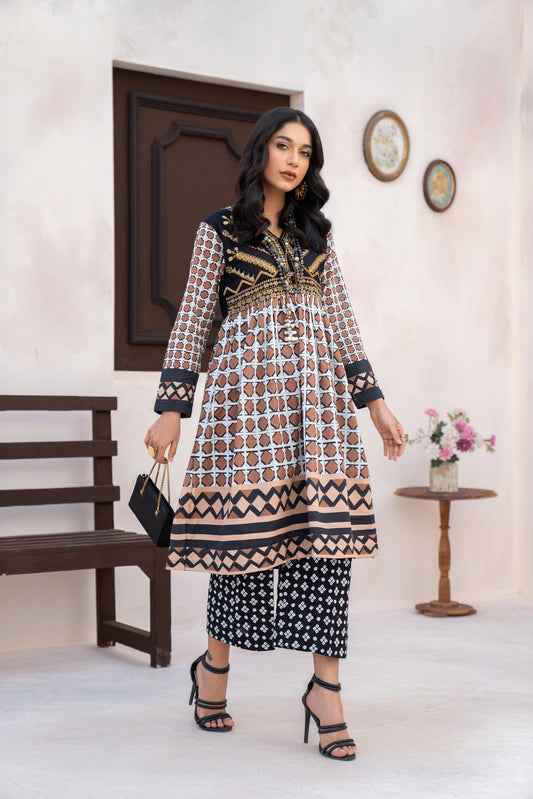 Winter 2 Pcs Ready to Wear Khadar Dress by Hemline 01