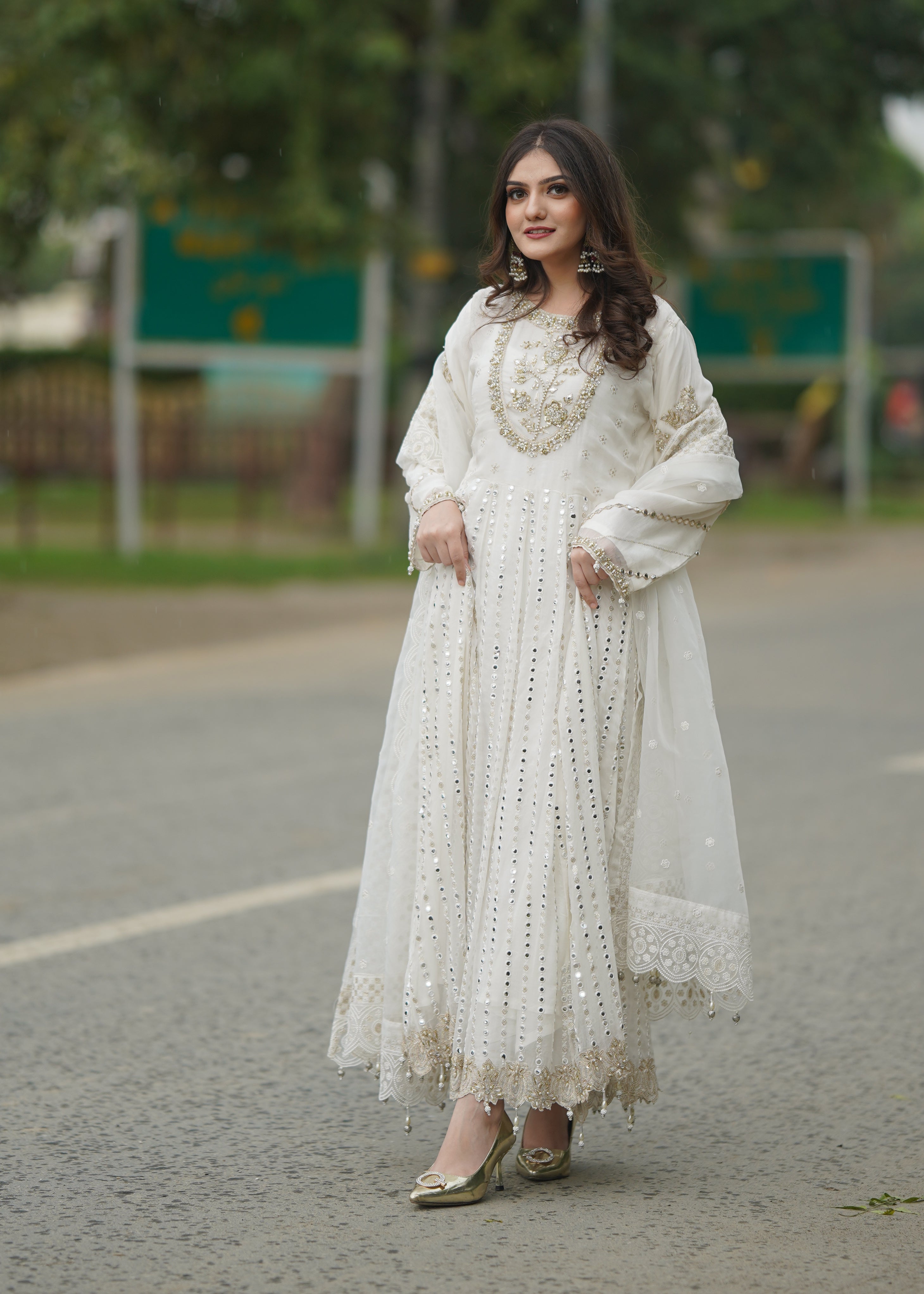 3pc Sakeena Ready to Wear Long Frock Y7