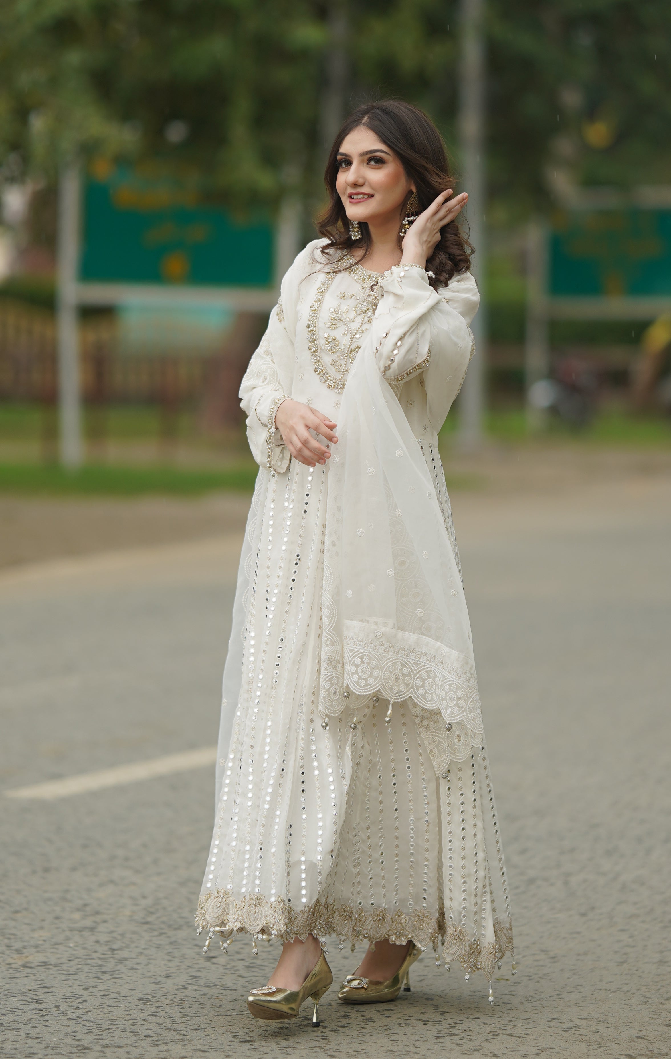 3pc Sakeena Ready to Wear Long Frock Y7