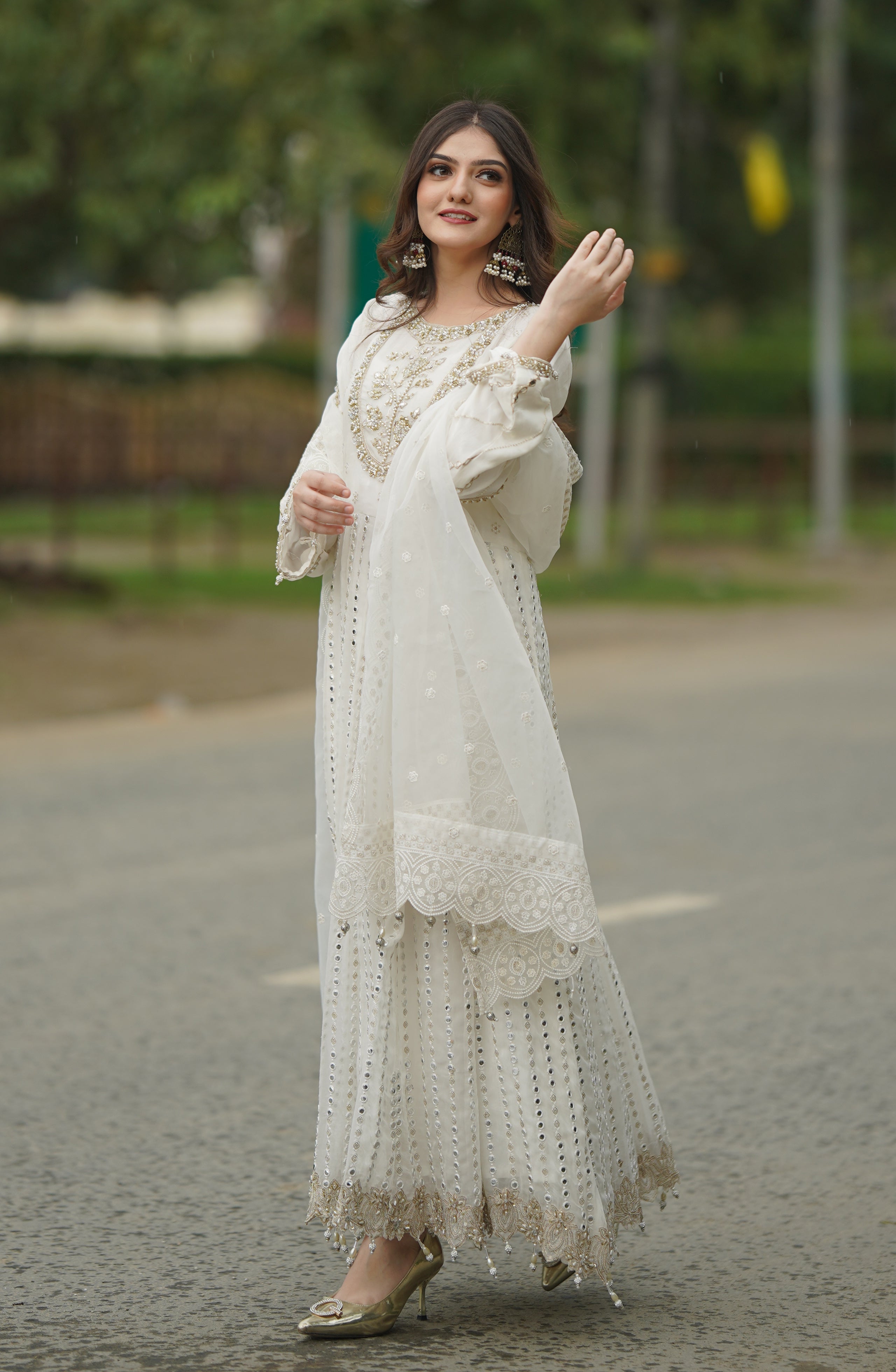 3pc Sakeena Ready to Wear Long Frock Y7
