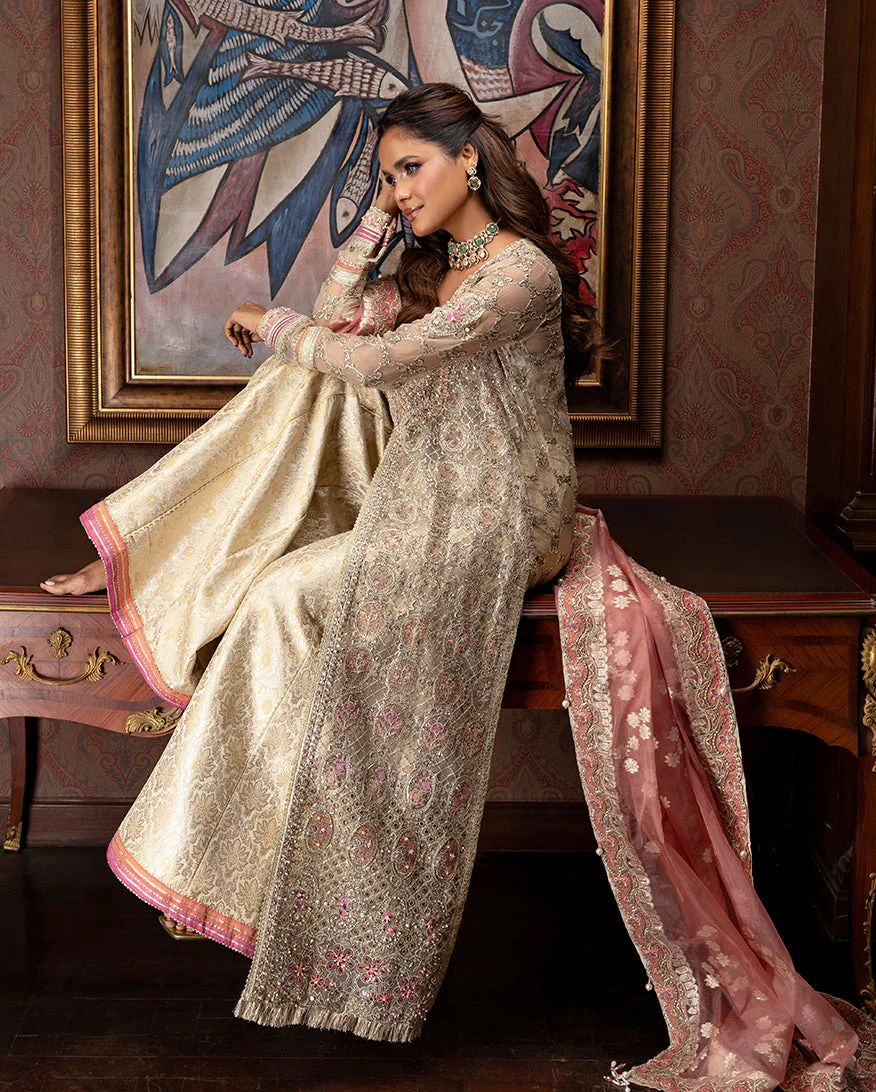 Mushq 3pc Gold Formal Lehenga Dress – Jhilmil