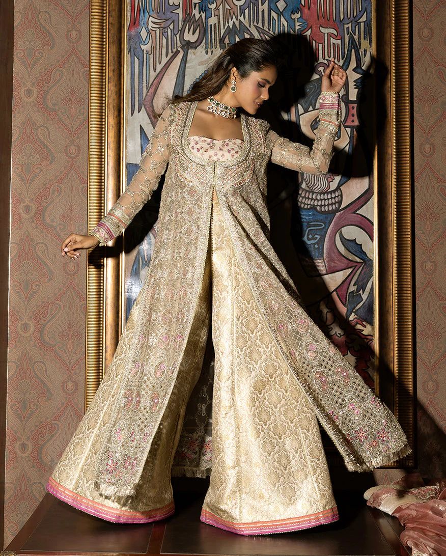 Mushq 3pc Gold Formal Lehenga Dress – Jhilmil