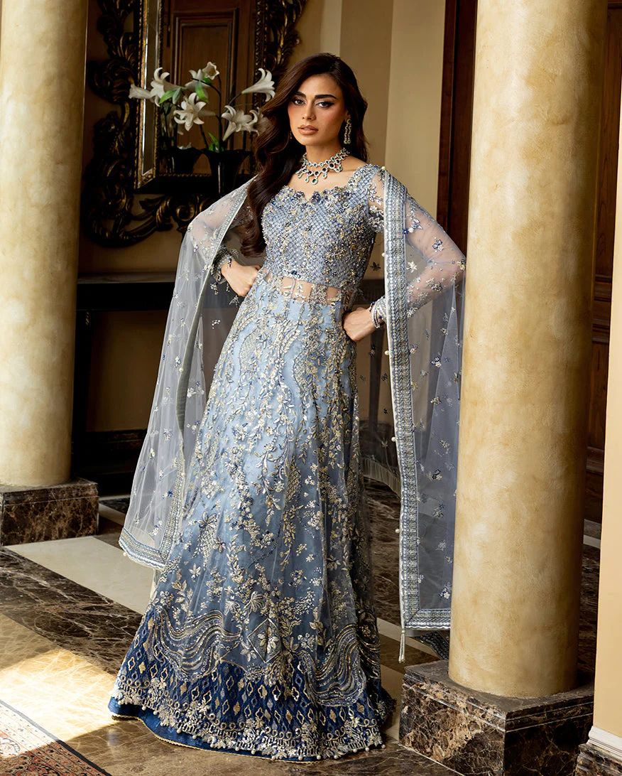 Mushq 3pc Ice Blue Formal Dress – Kiara