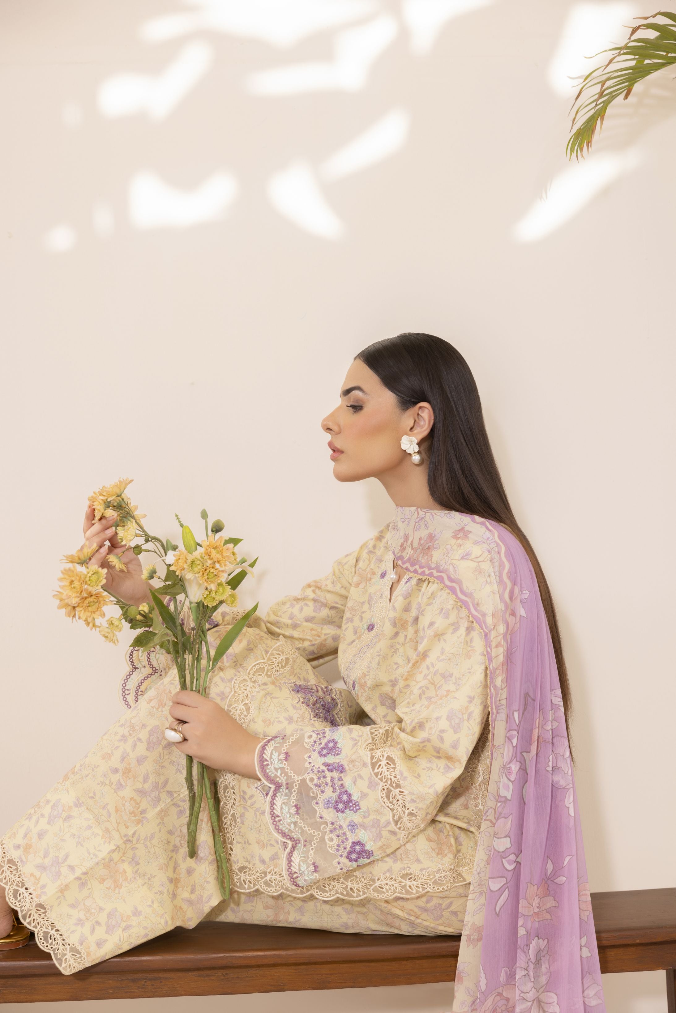 Mohagni Ready to Wear Embroidered Lawn 3pc Farshi Shalwar Suit SLM6
