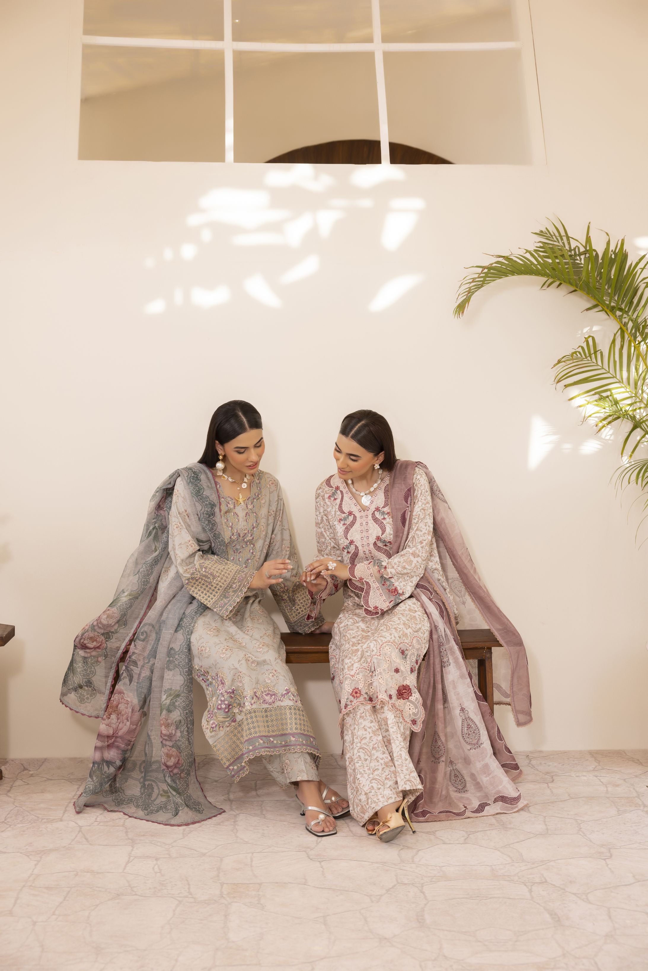 Mohagni Ready to Wear Embroidered Lawn 3pc Suit with Printed Dupatta SLM1