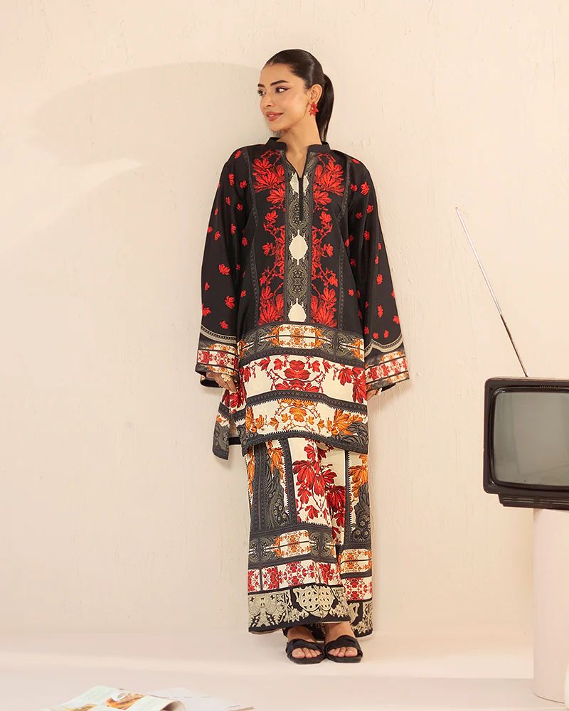 Everyday Luxe by Mona – Printed Silk Lawn 2pc Co-Ord Set | MES1