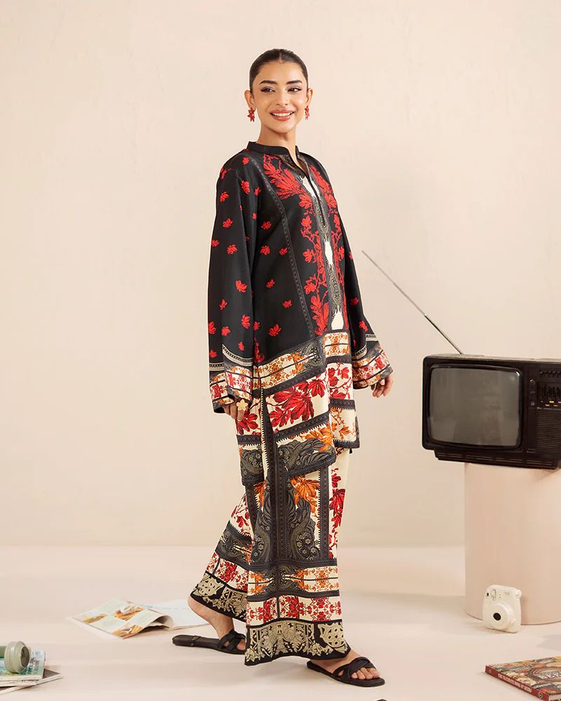 Everyday Luxe by Mona – Printed Silk Lawn 2pc Co-Ord Set | MES1