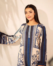 Everyday Luxe by Mona – Navy Blue & Cream Silk Lawn 2pc Co-Ord Set | MES10