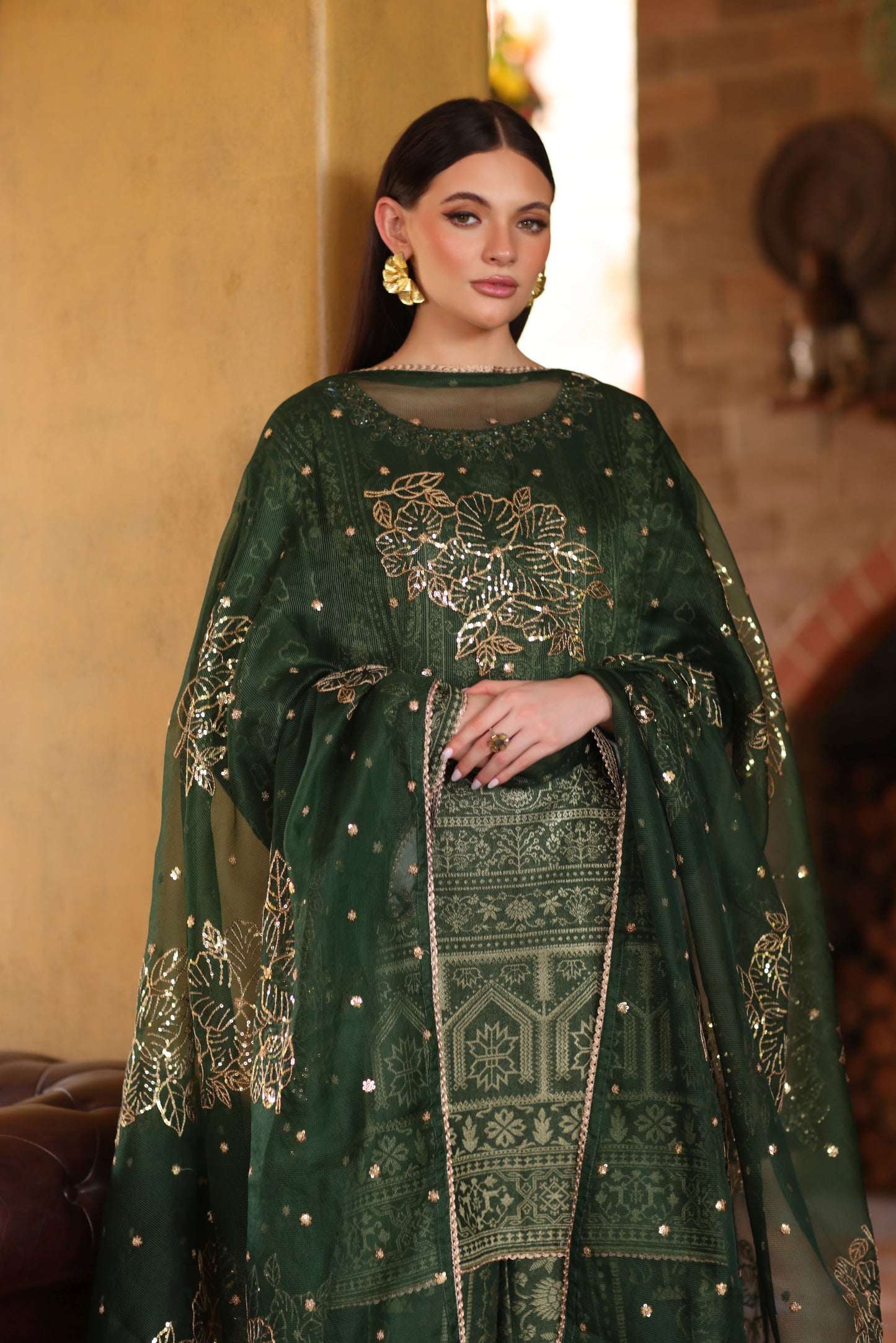 Serene by Mohagni Dyed Jacquard Embellished 3-Piece Suit SBM1