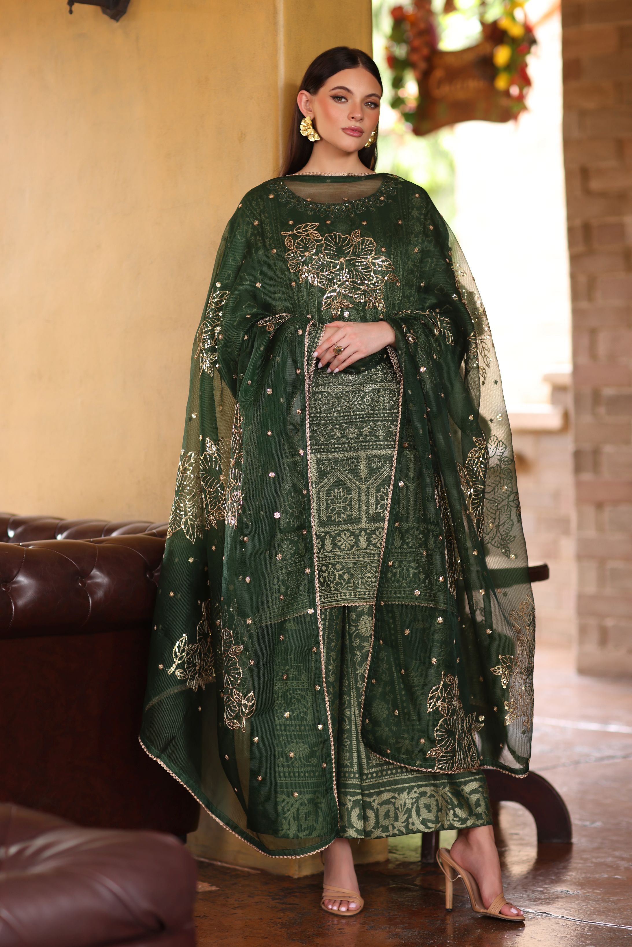 Serene by Mohagni Dyed Jacquard Embellished 3-Piece Suit SBM1