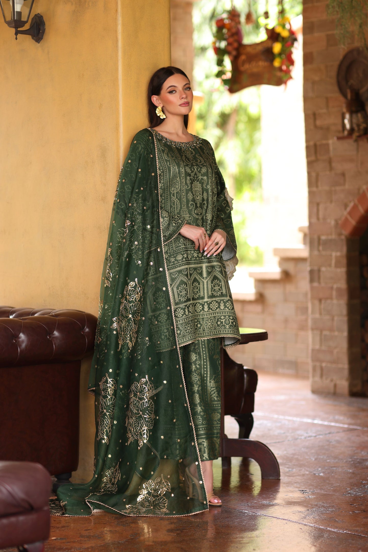 Serene by Mohagni Dyed Jacquard Embellished 3-Piece Suit SBM1