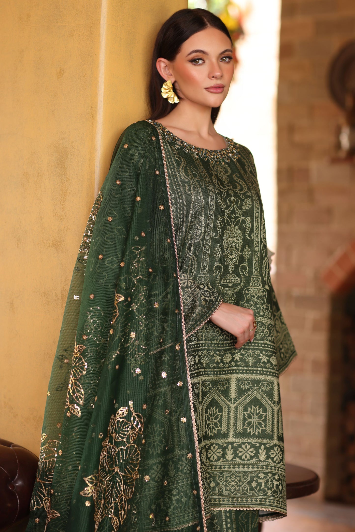 Serene by Mohagni Dyed Jacquard Embellished 3-Piece Suit SBM1