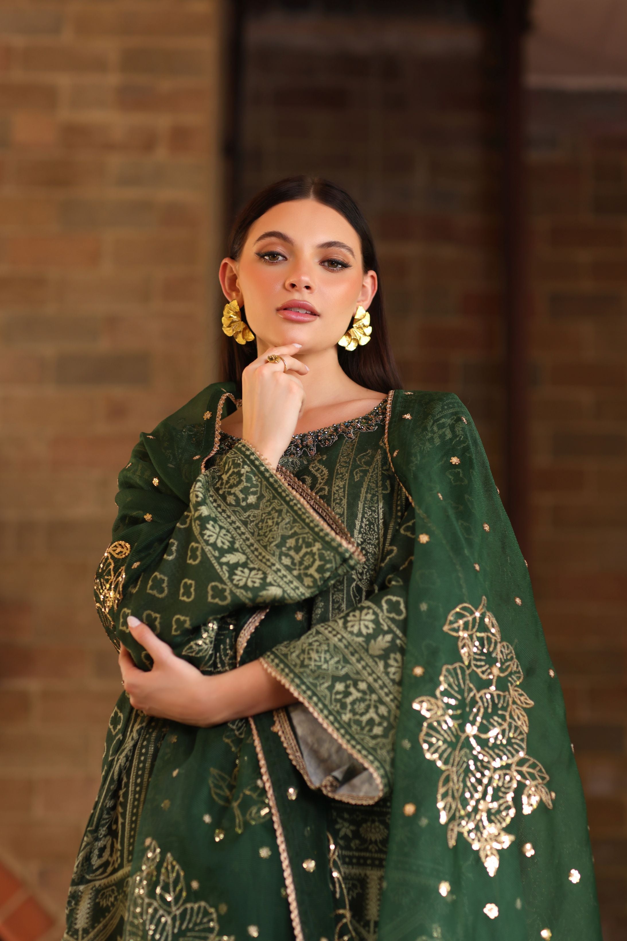 Serene by Mohagni Dyed Jacquard Embellished 3-Piece Suit SBM1