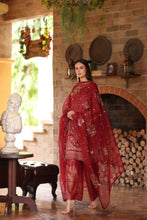 Serene by Mohagni Deep Maroon 3pc Handwork Suit SBM2