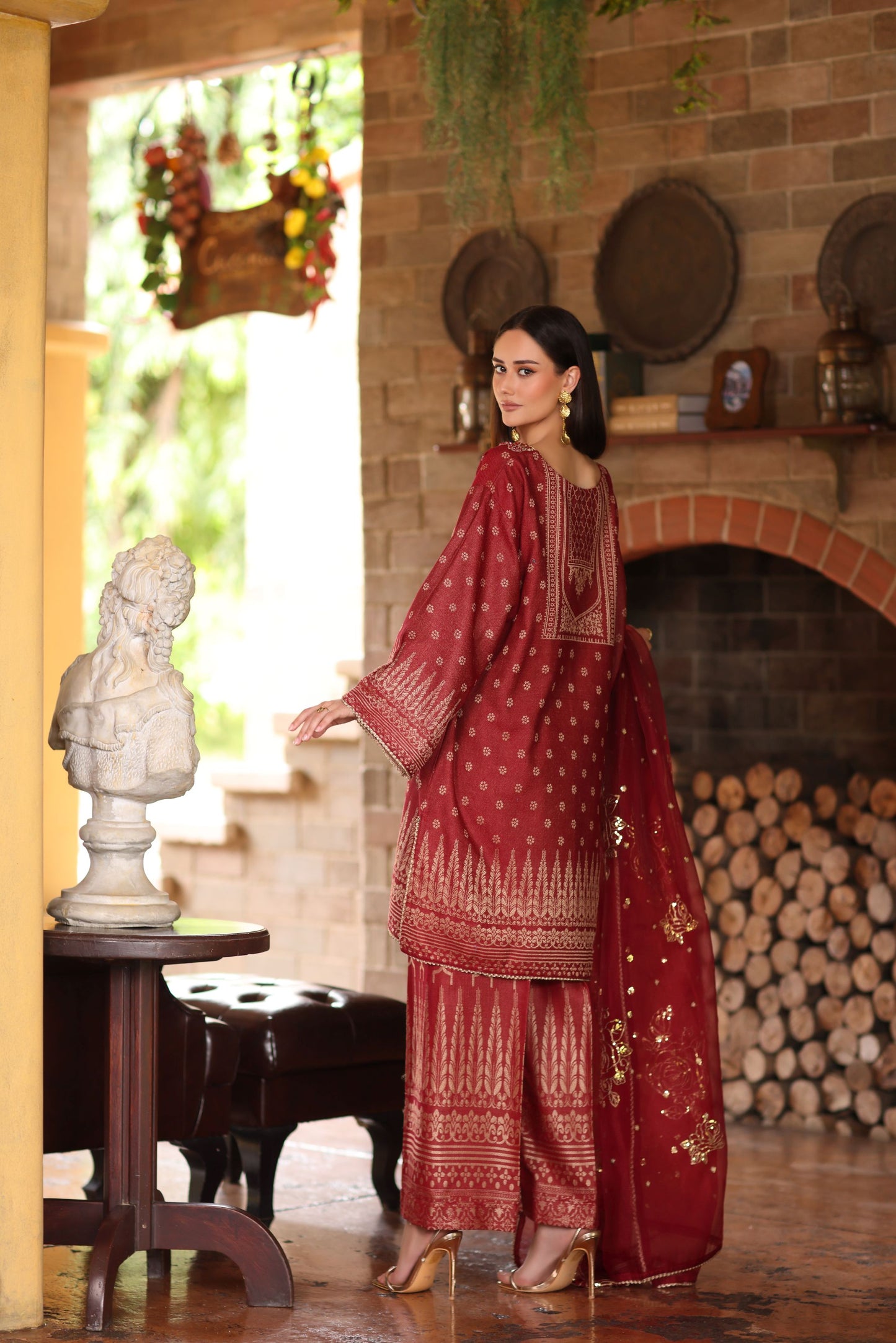 Serene by Mohagni Deep Maroon 3pc Handwork Suit SBM2