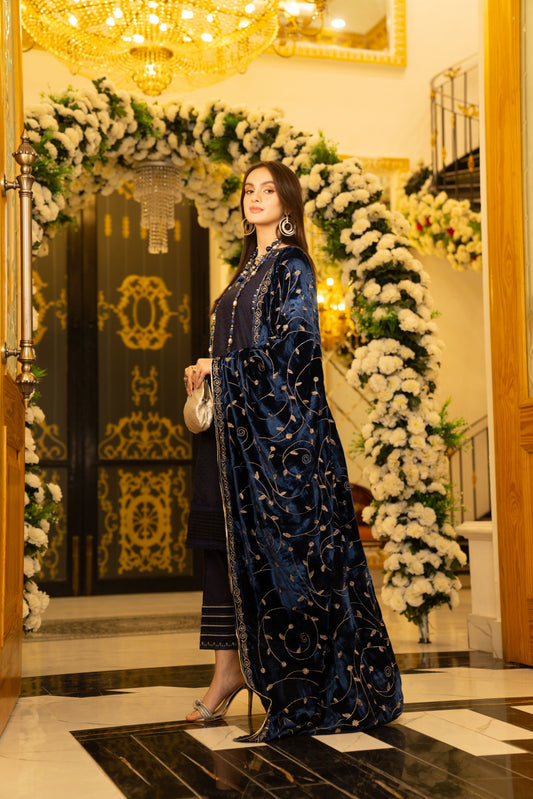 3pc Velvet Shawl Collectoin by Aabpara ABV2