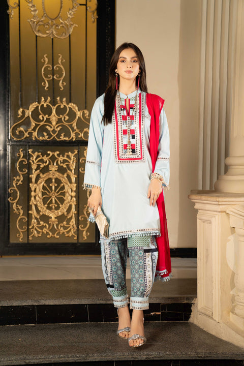 Gul Warun 3pc Linen Embroidered Dress GE17