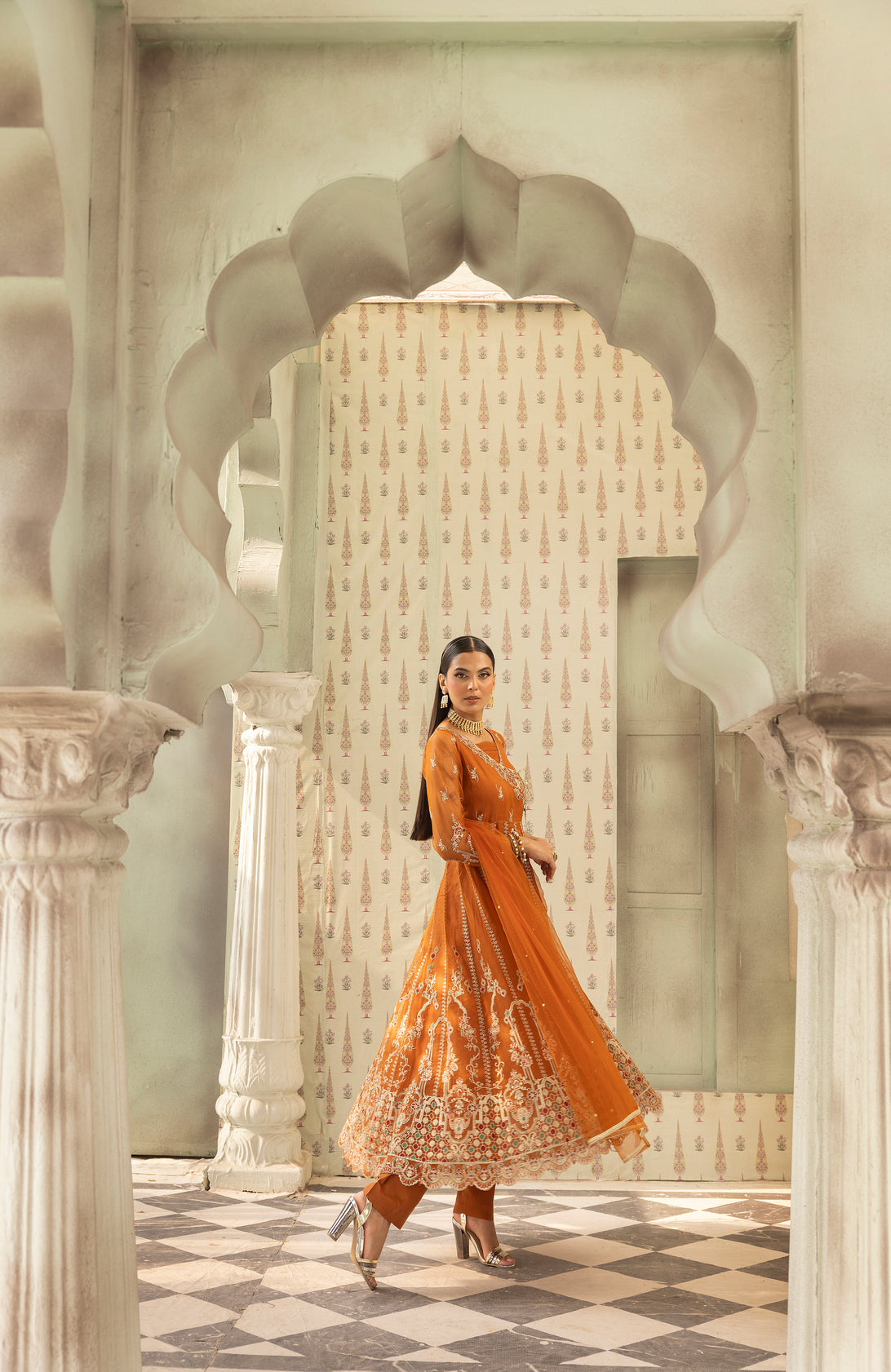 3pc Mona Ready to Wear Long Frock AX21