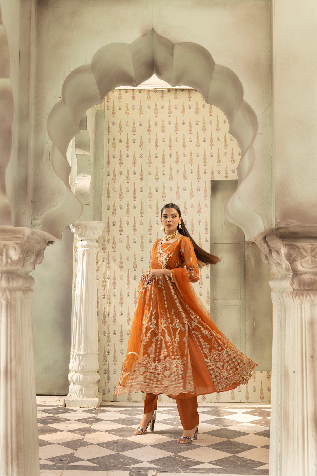 3pc Mona Ready to Wear Long Frock AX21