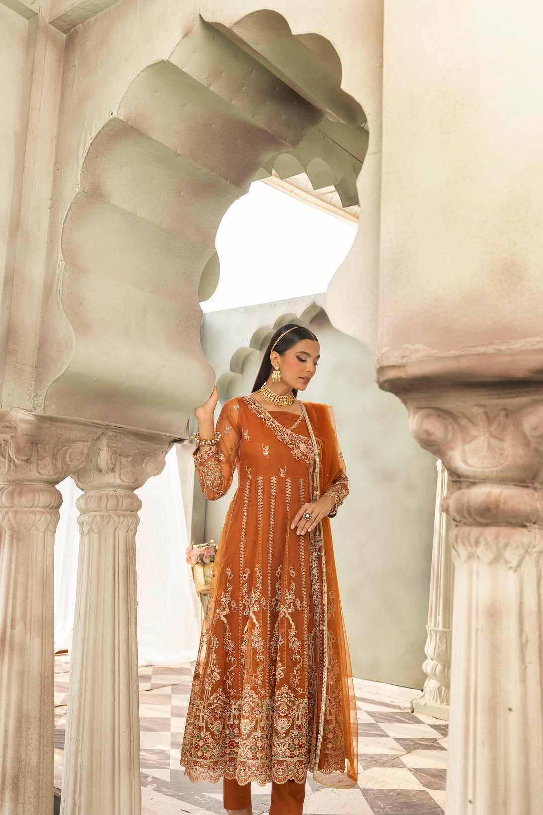 3pc Mona Ready to Wear Long Frock AX21