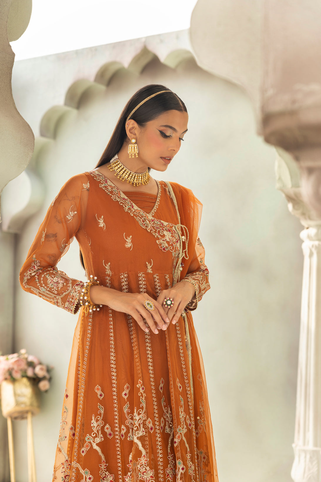 3pc Mona Ready to Wear Long Frock AX21