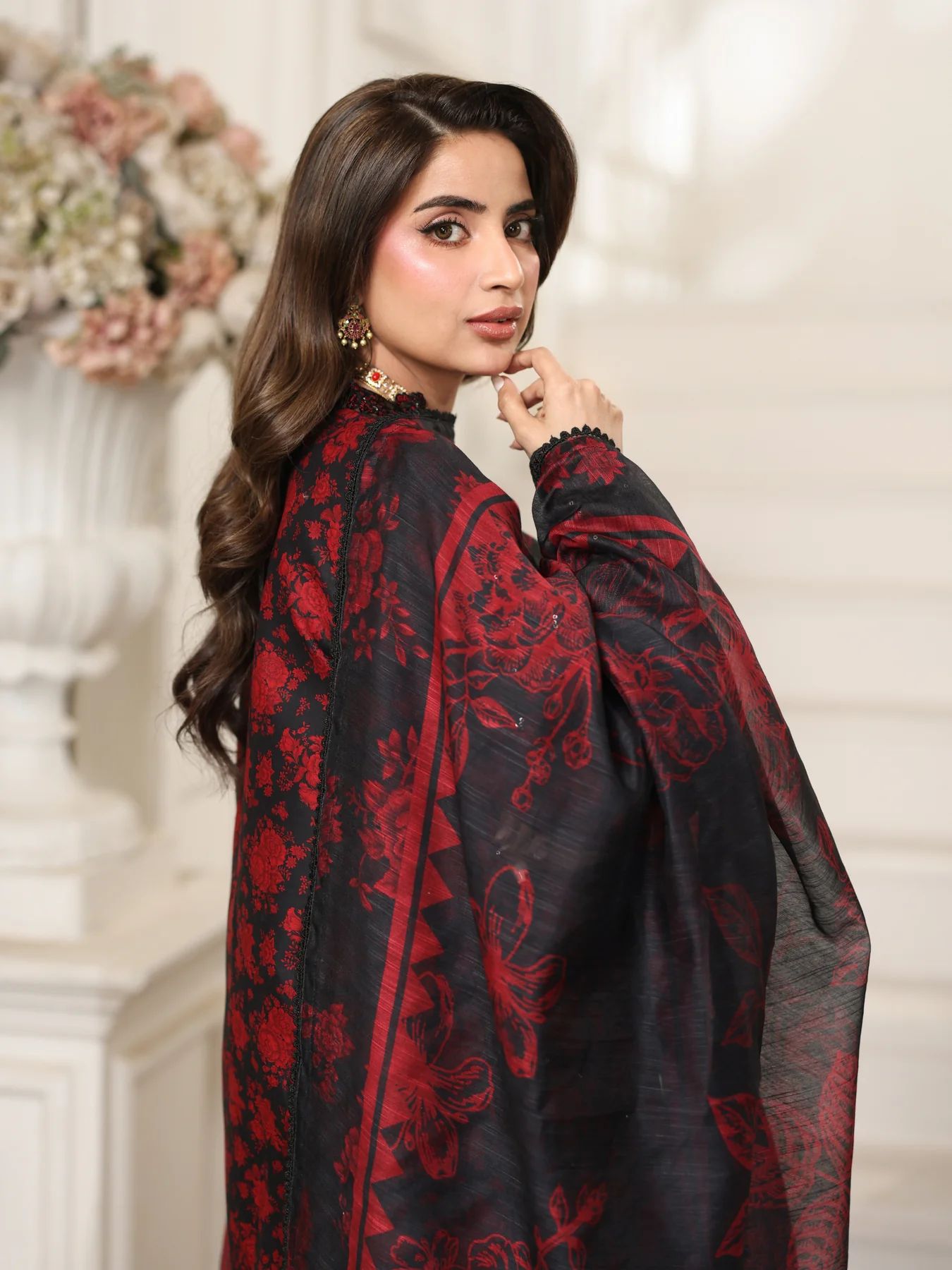 Mohagni MSS1 3pc Printed Cotton Embroidered Suit with Monar Dupatta