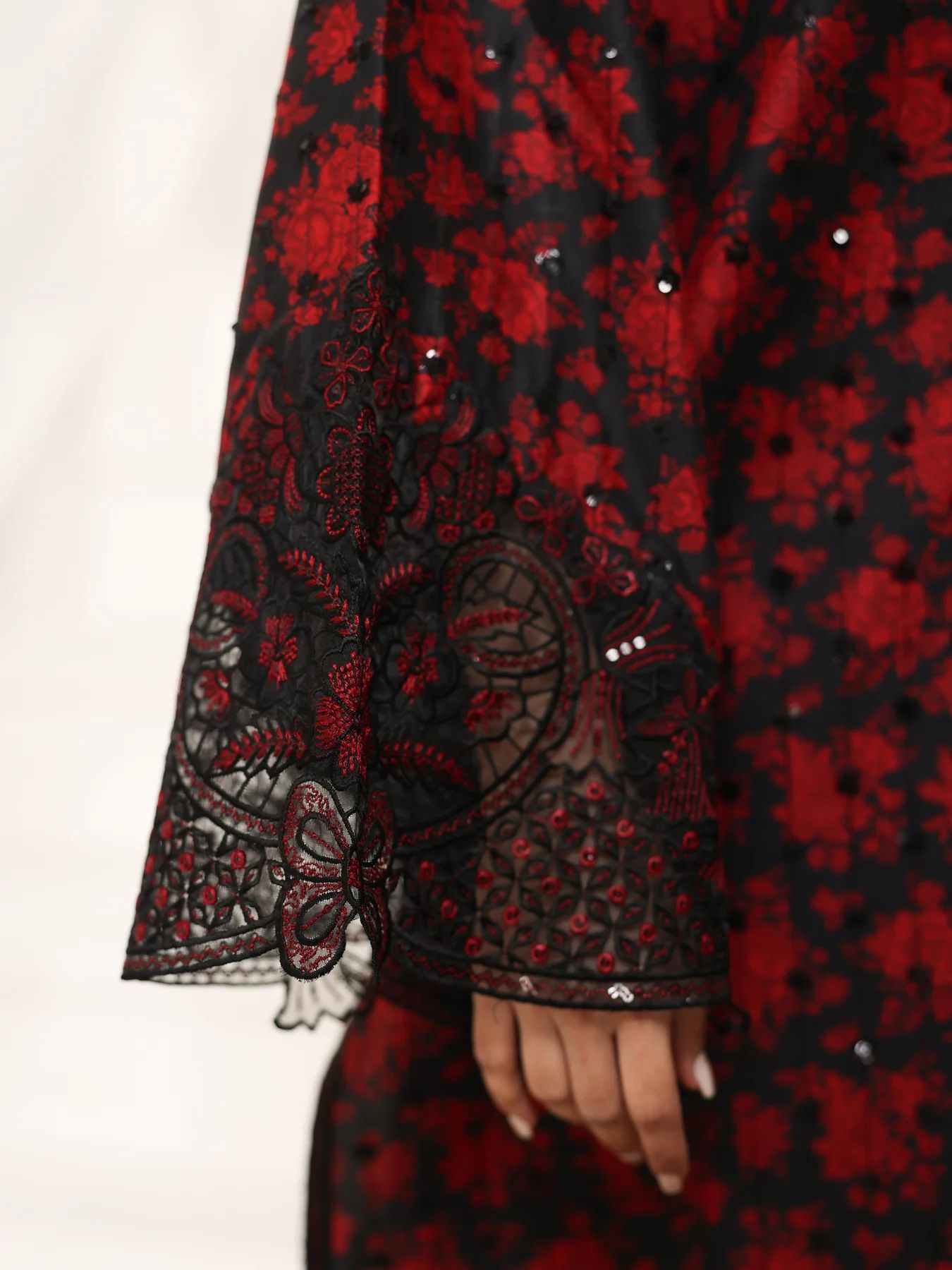 Mohagni MSS1 3pc Printed Cotton Embroidered Suit with Monar Dupatta