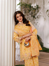Mohagni MSS11 3pc Printed Cotton Embroidered Palazzo Suit with Zari Dupatta