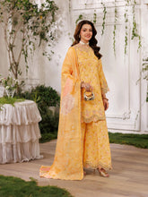 Mohagni MSS11 3pc Printed Cotton Embroidered Palazzo Suit with Zari Dupatta