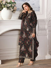 Mohagni MSS2 3pc Cotton Embroidered Long Suit with Monar Dupatta