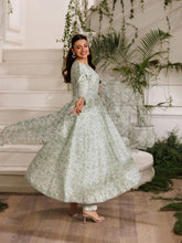 Mohagni MSS3 3pc Cotton Embroidered Frock with Organza Dupatta