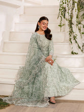 Mohagni MSS3 3pc Cotton Embroidered Frock with Organza Dupatta