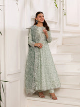 Mohagni MSS3 3pc Cotton Embroidered Frock with Organza Dupatta