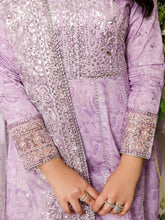 Mohagni MSS4 3pc Cotton Embroidered Long Frock with Organza Dupatta