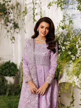 Mohagni MSS4 3pc Cotton Embroidered Long Frock with Organza Dupatta
