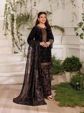Mohagni MSS5 3pc Dyed Cotton Embroidered Palazzo Suit with Zari Dupatta