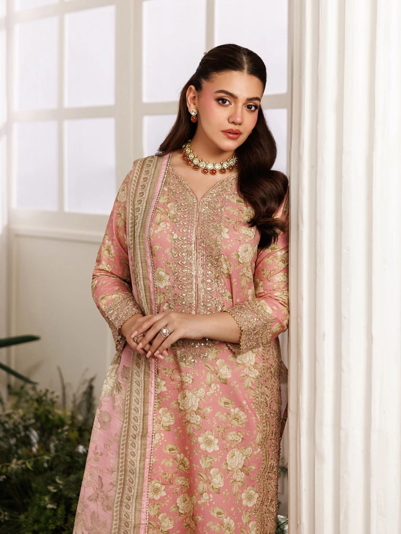 Mohagni MSS6 3pc Printed Cotton Embroidered Suit with Monar Dupatta