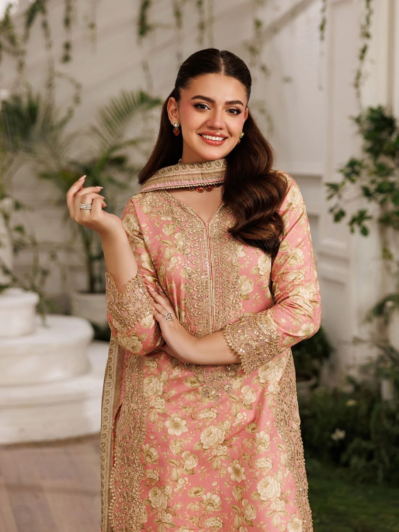 Mohagni MSS6 3pc Printed Cotton Embroidered Suit with Monar Dupatta