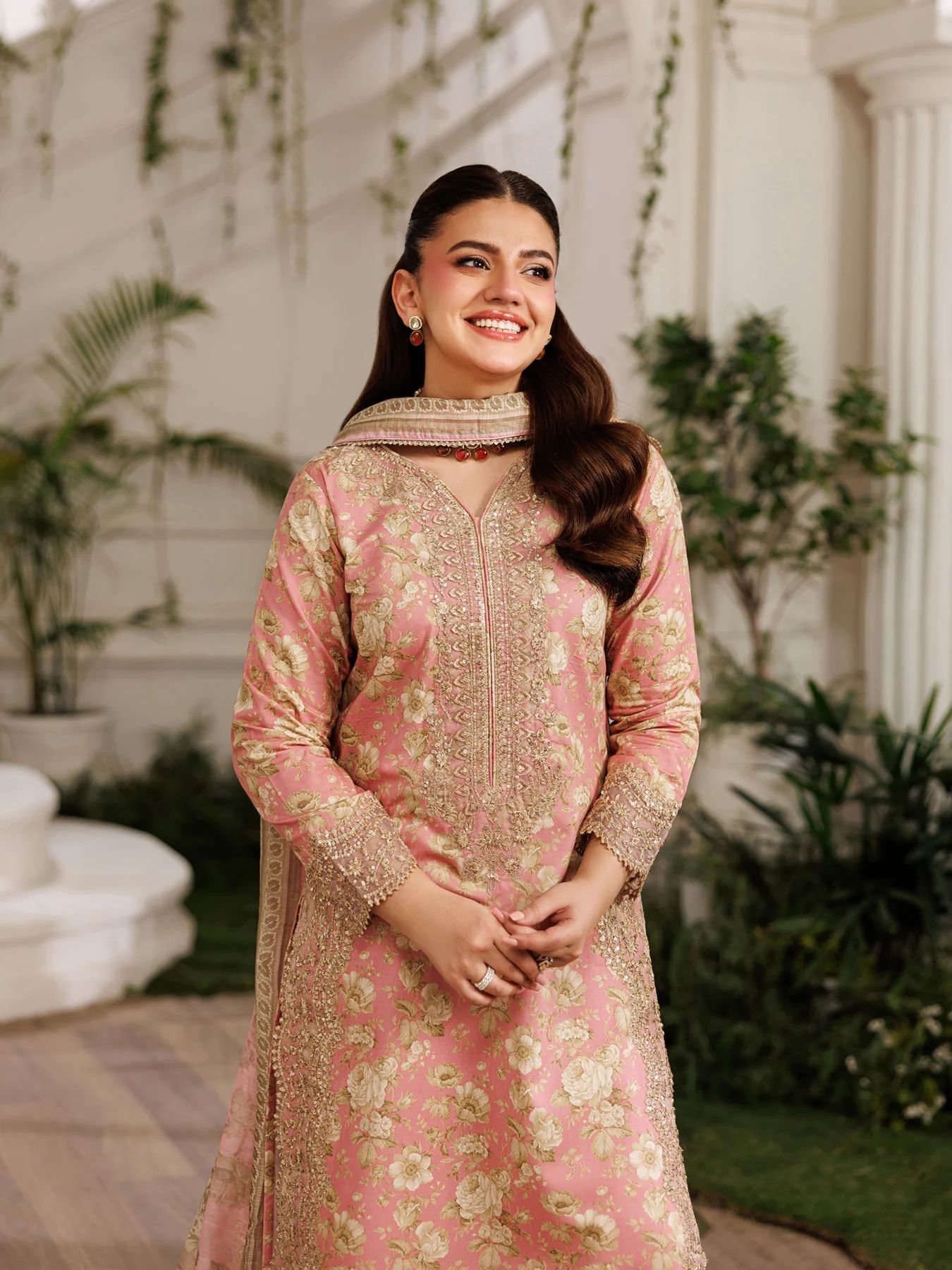 Mohagni MSS6 3pc Printed Cotton Embroidered Suit with Monar Dupatta