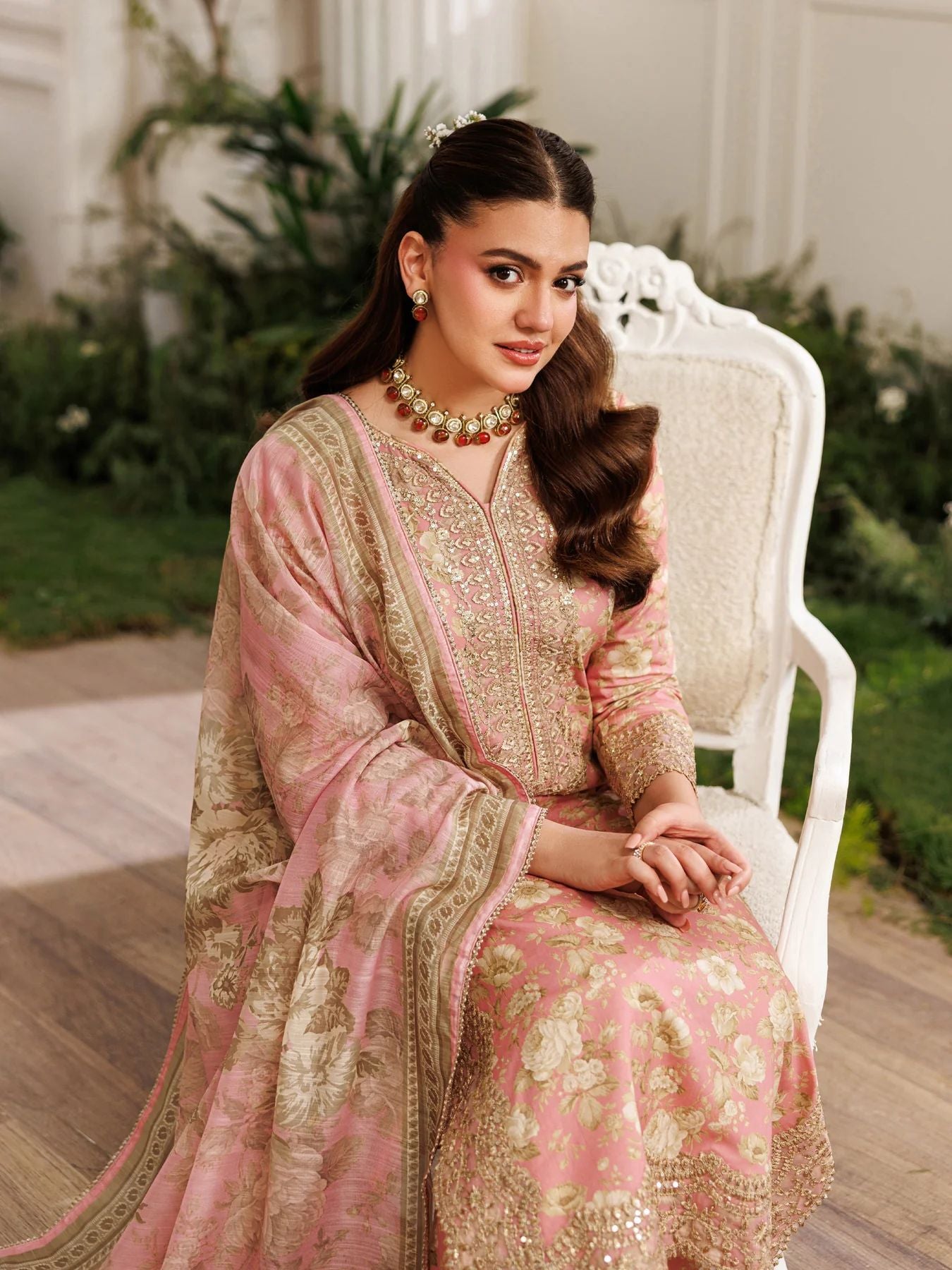 Mohagni MSS6 3pc Printed Cotton Embroidered Suit with Monar Dupatta