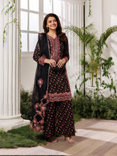 Mohagni MSS8 3pc Cotton Palazzo Suit with Embroidered Organza Dupatta