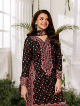 Mohagni MSS8 3pc Cotton Palazzo Suit with Embroidered Organza Dupatta