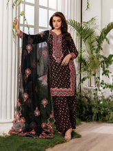 Mohagni MSS8 3pc Cotton Palazzo Suit with Embroidered Organza Dupatta