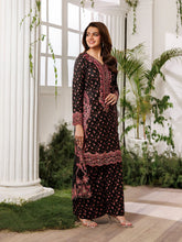 Mohagni MSS8 3pc Cotton Palazzo Suit with Embroidered Organza Dupatta