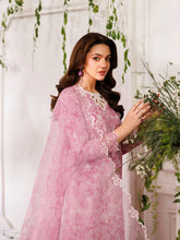 Mohagni MSS9 3pc Printed Cotton Embroidered Suit with Organza Dupatta