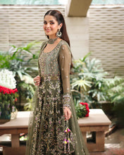 Mehwar 3pc Embroidered Chiffon Maxi with Net Dupatta & Lehenga – Ready to Wear