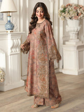 Mohagni MSA1 Printed Silk Viscose Embroidered 3pc Suit with Monar Dupatta