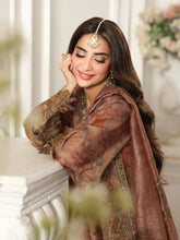 Mohagni MSA1 Printed Silk Viscose Embroidered 3pc Suit with Monar Dupatta