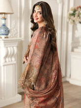 Mohagni MSA1 Printed Silk Viscose Embroidered 3pc Suit with Monar Dupatta